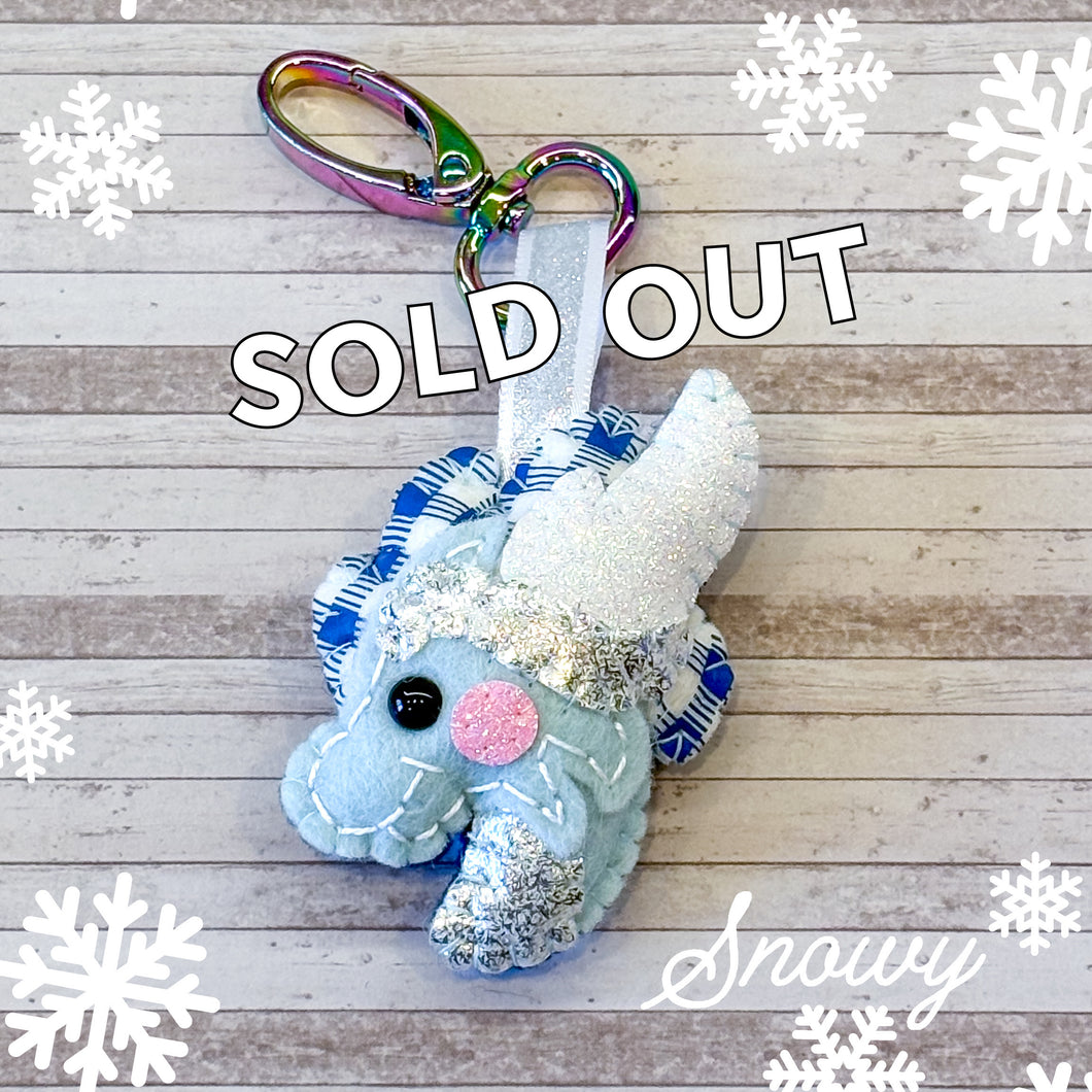 LIMITED EDITION! Collectable Keychain Hug -  Snowy Dragon Essential Oil Diffuser Plushie